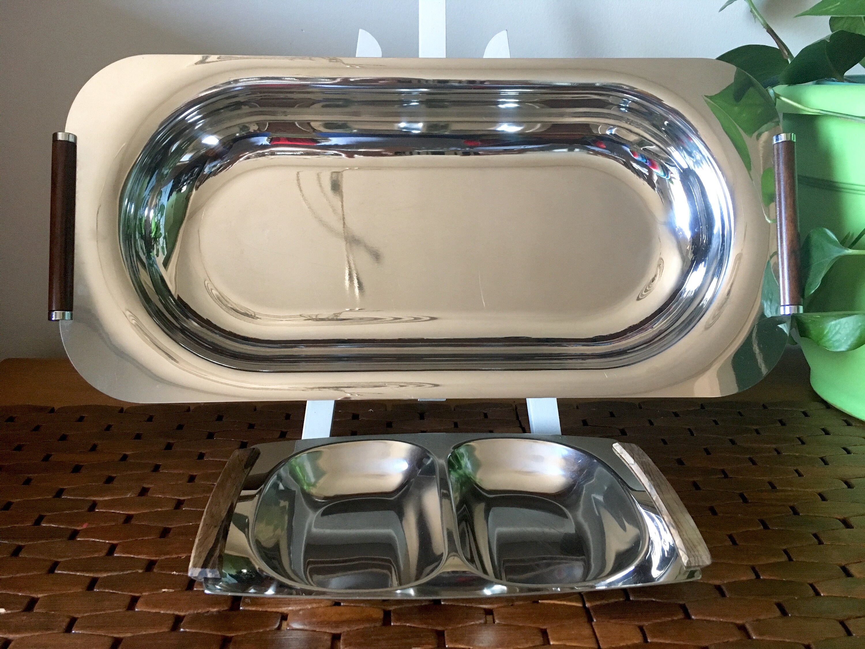 Stainless Steel Pair Of Serving Platters Inoxbeck Italy Etsy