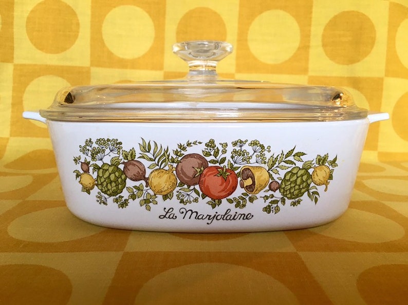 Vintage Corningware Spice Of Life \u201cLa Marjolaine\u201d Casserole Dish.
