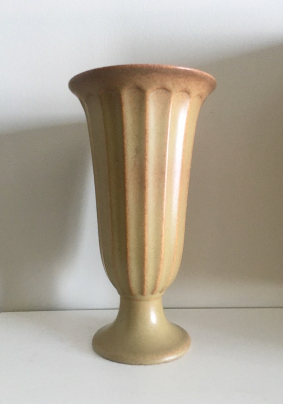 Hyalyn Pottery Trumpet Vase Mid Century Etsy