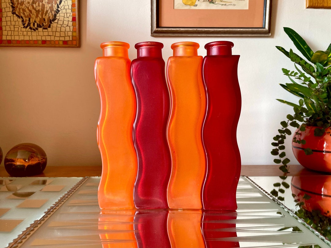 Set of 4 IKEA Skämt Vases Wavy Squiggle Vases 90s Sigga Heimis Design