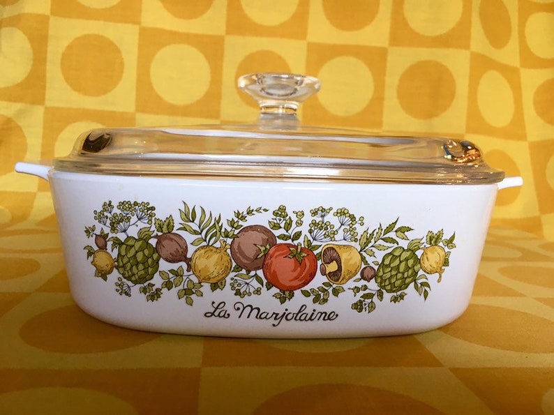 Vintage Corningware Spice Of Life \u201cLa Marjolaine\u201d Casserole Dish.