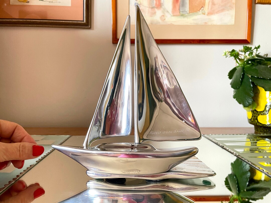 John Hoselton Midcentury Aluminum Sailboat Sculpture 1960s Canada Art