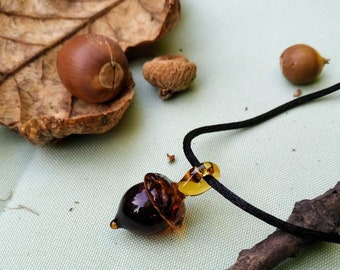 Glass Acorn Pendant