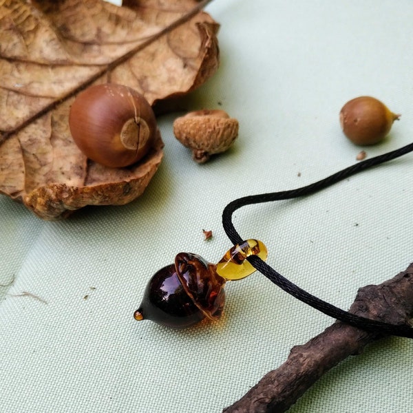 Glass Acorn Pendant