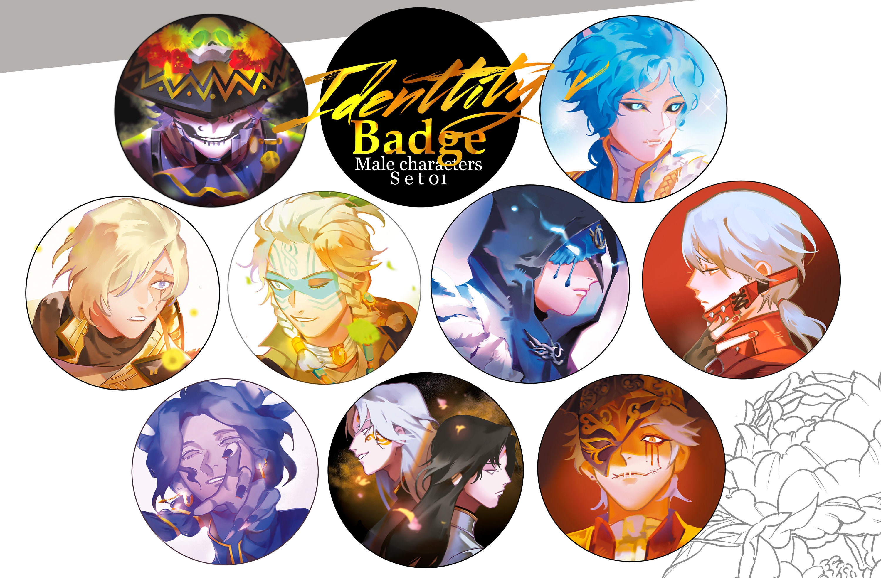 IDENTITY V Badges Male Set 01 Etsy UK