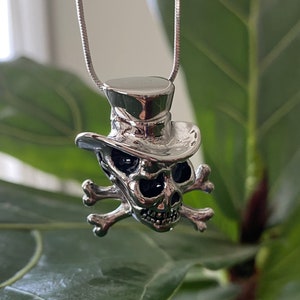 925K Sterling Silver Skull Crossbones Pendant Charm