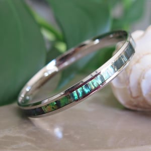 Bransoletka z naturalnej muszli abalone ze stali nierdzewnej w stylu hawajskim, biżuteria z wyspy