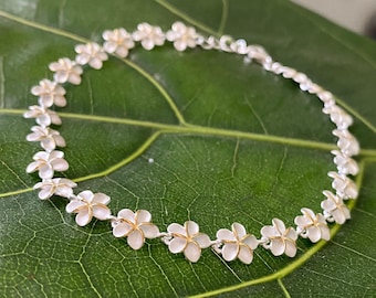 ハワイアン ナチュラル プカ シェル アンクレット 調節可能なチェーン