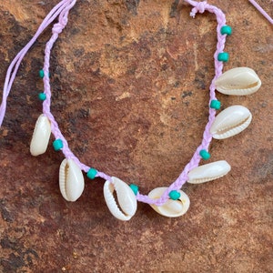 Hawaiian Puka Shell Beaded String Anklet & Bracelet with Adjustable Chain