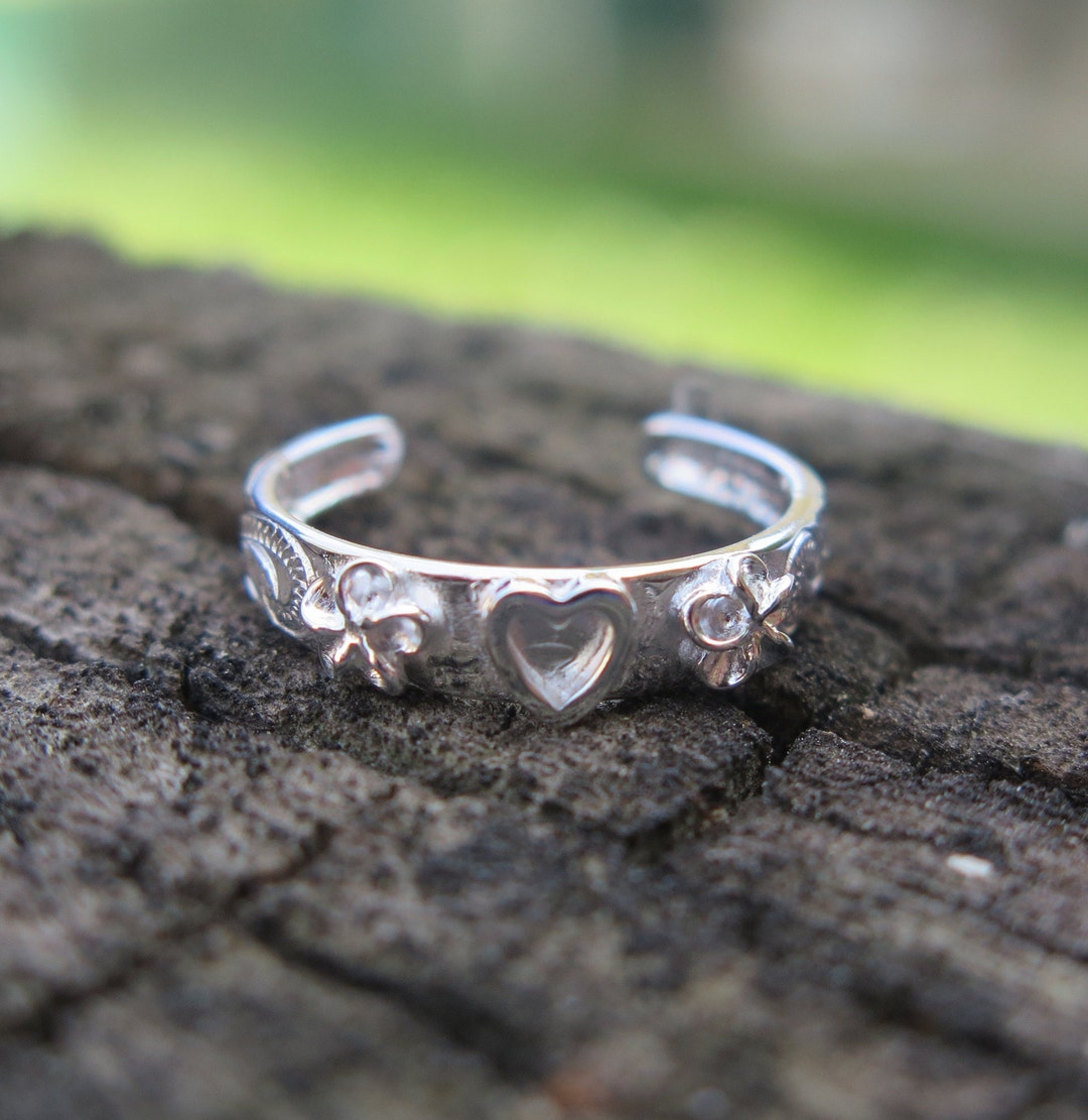 Anello Con Fiore Splendido Dal Design Moderno In Argento Sterling - Foto 2