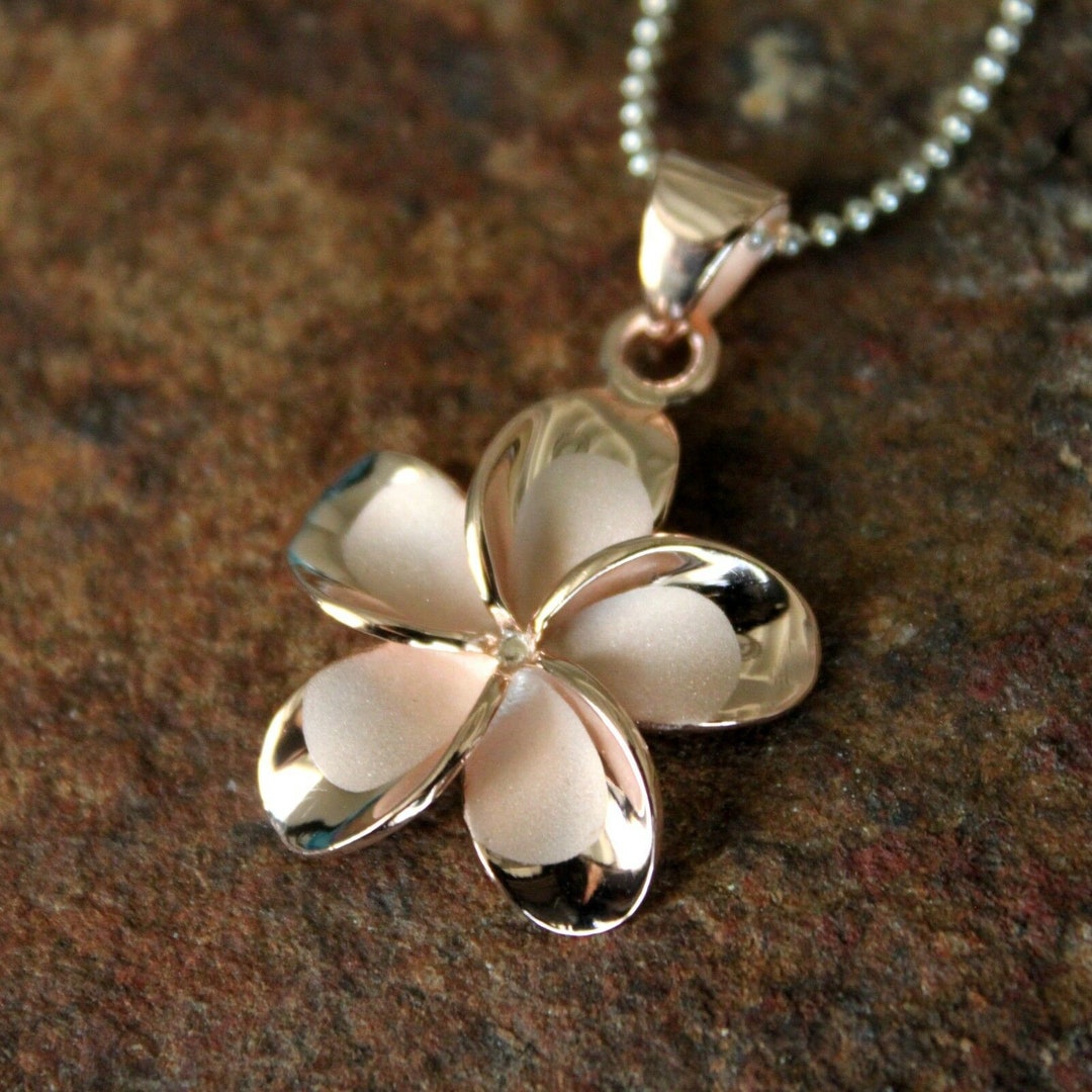 Hawaiian Design Jewelry 22mm Large Rose Gold Plumeria Flower - Etsy