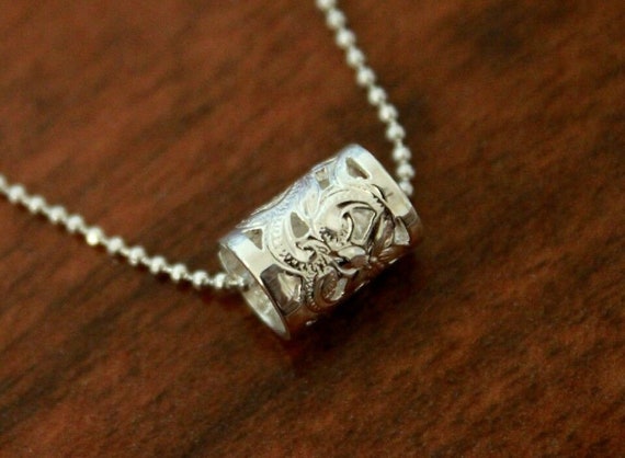 ◆HYERES LOR◆ Claw Silver (Y) Barrel Necklace HL2N4B209Y950 Hawaiian Design Jewelry 925K Sterling Silver Scroll Cut Out