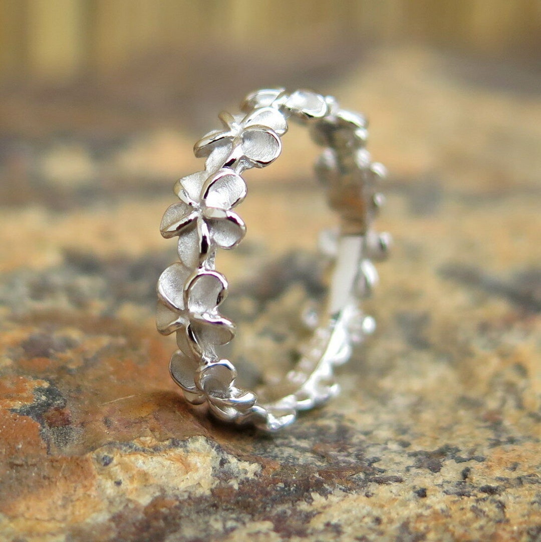 Bague Réglable Fleur De Plumeria Hawaïenne En Argent 925 Sterling - Occasion - Taille Ajustable 2-4
