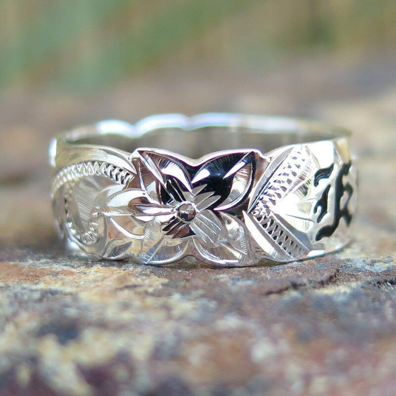 Hawaiian 925K Sterling Silver Black KUUIPO Jewelry Wedding