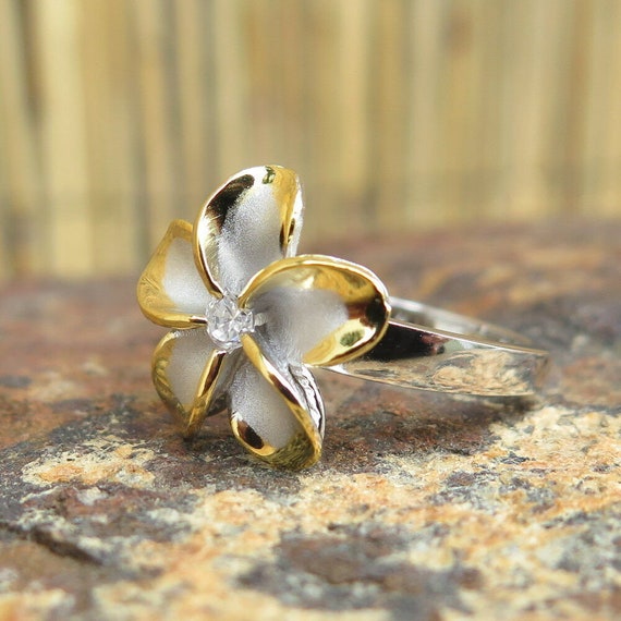 Anello Con Fiore Splendido Dal Design Moderno In Argento Sterling - Foto 13