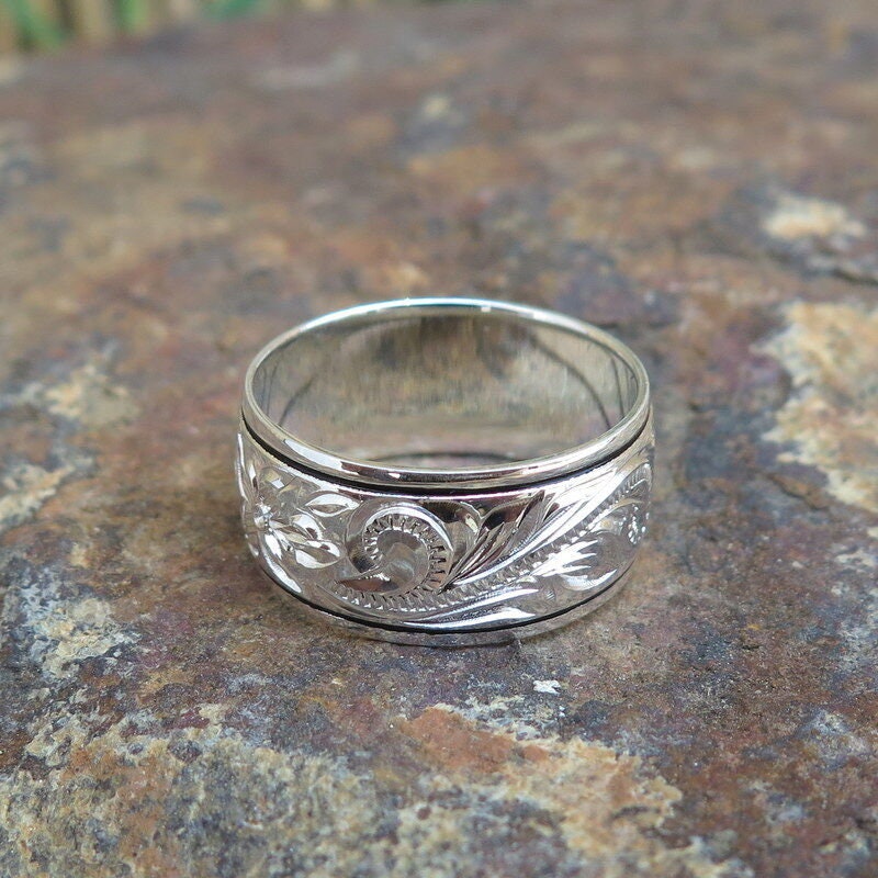 Hawaiian Design Jewelry 925K Sterling Silver Black Border