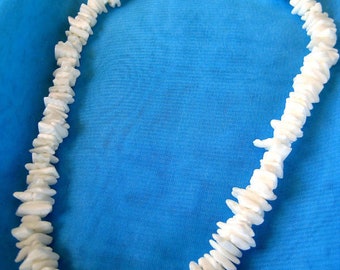 Hawaiian Design Surfer Beach Jewelry White Square Puka Natural Shell Necklace 16", 18", 20", 22", 24"