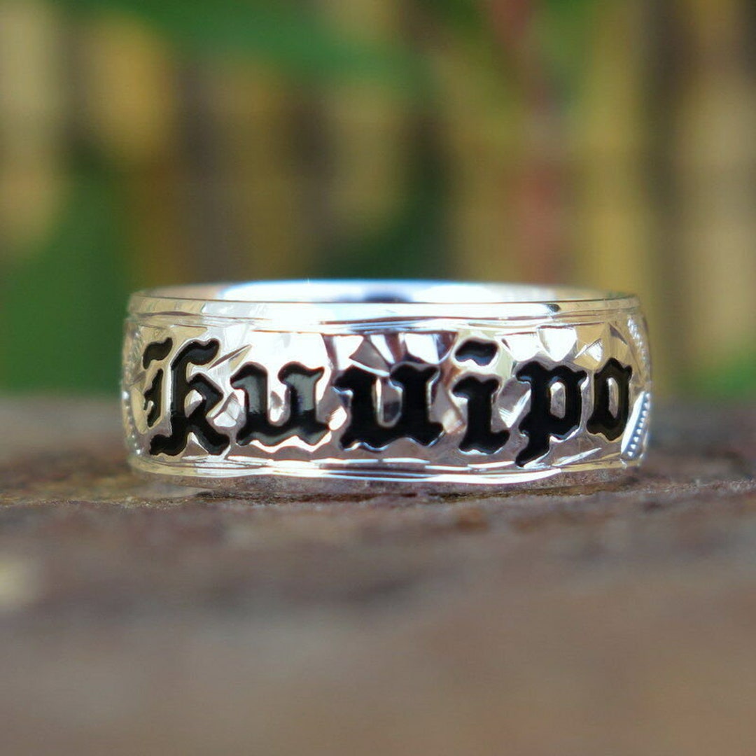 Hawaiian 925K Sterling Silver Black Kuuipo Jewelry Wedding