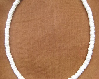 Hawaii Unisex Souvenir Surfer Jewelry White Natural Puka Shell Necklace 16", 18" , 20" , 22" , 24"