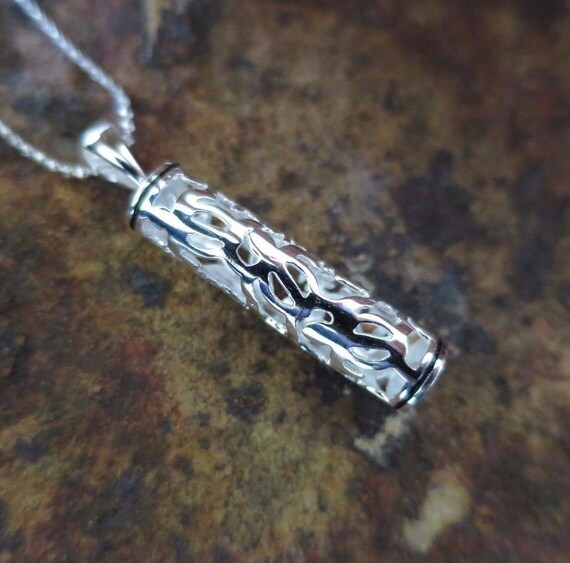 Hawaiian Jewelry Black Border Turtle/quilt/scroll Tube 925K Silver 