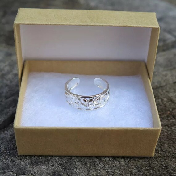 Hawaiian 925K Sterling Silver Scrolling See Through Toe Ring