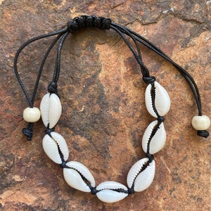 Hawaiian Jewelry Natural Puka Shell String Anklet & Bracelet with Adjustable Tie
