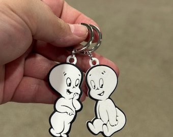 3D Printed Friendly Ghost Keychain: Spooky Halloween Decor