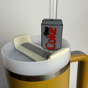 Diet C Soda 3D Printed Straw Topper: Fits Stanley 10mm Straws & Standard Straw Size