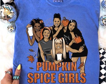 Pumpkin Spice Girls Comfort Colors Shirt: Retro 90s Halloween Tee