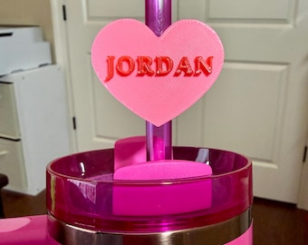 Personalized Conversation Heart Straw Topper – Valentine’s Day Gift for Stanley 10mm Straws & Standard Straw Size