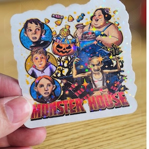 Monster House Holographic Laminated Sticker - Spooky Halloween