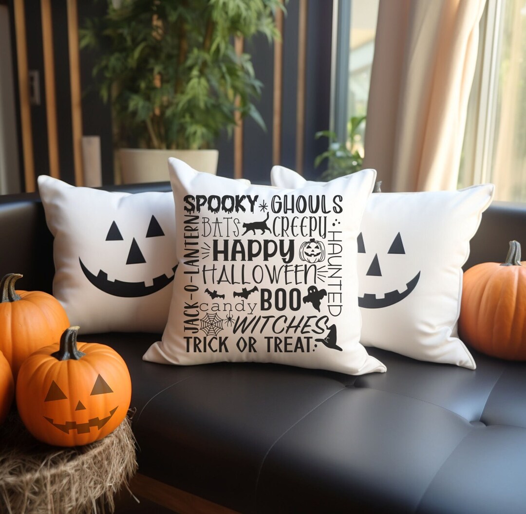 Spooktacular Halloween Words Pillow Cover Festive Home Decor - Etsy