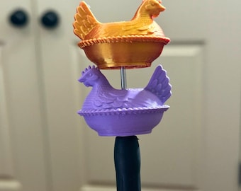 Hen On A Nest Focal Bead, Beaded Keychain 3D Printed, Hen On Nest, Focal Beaded Pens