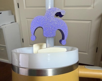 Mardi Gras Jester Hat, Fleur De Les, Mardi Gras 3d Printed Straw Topper: Fits Stanley 10mm Straws, 3D Printed & Standard Straws