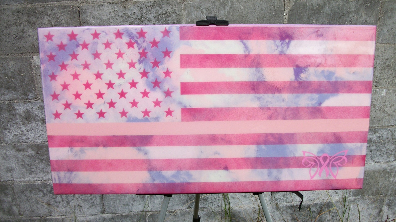 Epoxy Resin Cancer Awareness Flag Epoxy American Flag Etsy