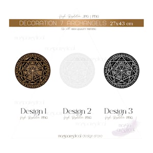 Seal of the Seven Archangels print, 3 different designs. JPG and PNG. Design dimensions 27 cm x 43 cm. Papyrus Seven Archangels