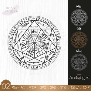 Zegel van de zeven aartsengelen en de zeven olympische geesten. Zegel 7 Aartsengelen amulet kracht en communicatie met de Engelen, symbool van bescherming