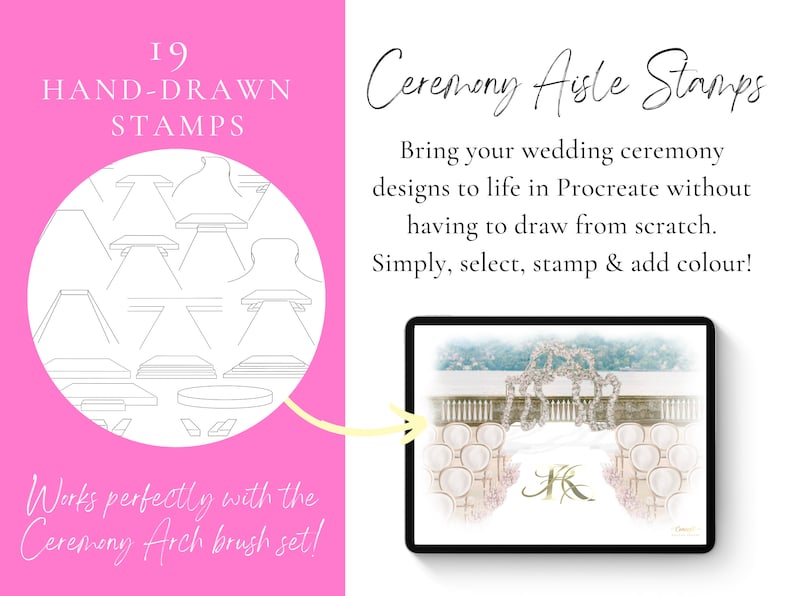 procreate stamps for wedding ceremony illustration