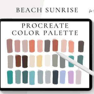 Beach Sunrise Procreate Color Palette, Procreate Color Swatches, Procreate Wedding, Digital Download