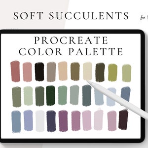 Soft Succulents Procreate Color Palette, Procreate Color Swatches, Procreate Wedding, Digital Download