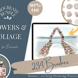 234 Blumen & Laub Stempel für Procreate, Procreate Stempel, Blumen Procreate Pinsel, Blumen Procreate, Blumenstempel, Procreate Hochzeit