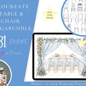 281 Procreate Dining Stamps, Procreate Interior Design, Procreate Furniture Stamps, Procreate Table Stamps, Procreate Chair Stamps