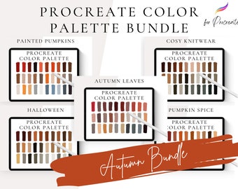 Fall Procreate Color Palette Bundle, Color Combinations, Procreate Color Swatches, Digital Download