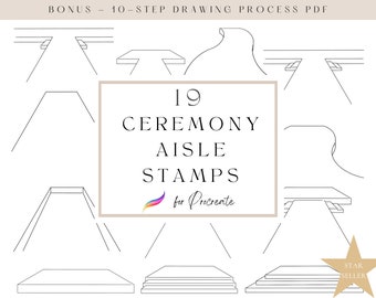 Wedding Aisle Procreate stamps, Procreate Brushes for Wedding Ceremony Illustration, Wedding Design Tool, Wedding Planner