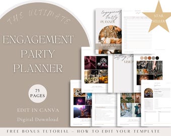 Engagement Party Planner Template, Future Mrs, Event Planner, Digital Planner Wedding Planner, Engagement Party Budget Planner, Bride to Be