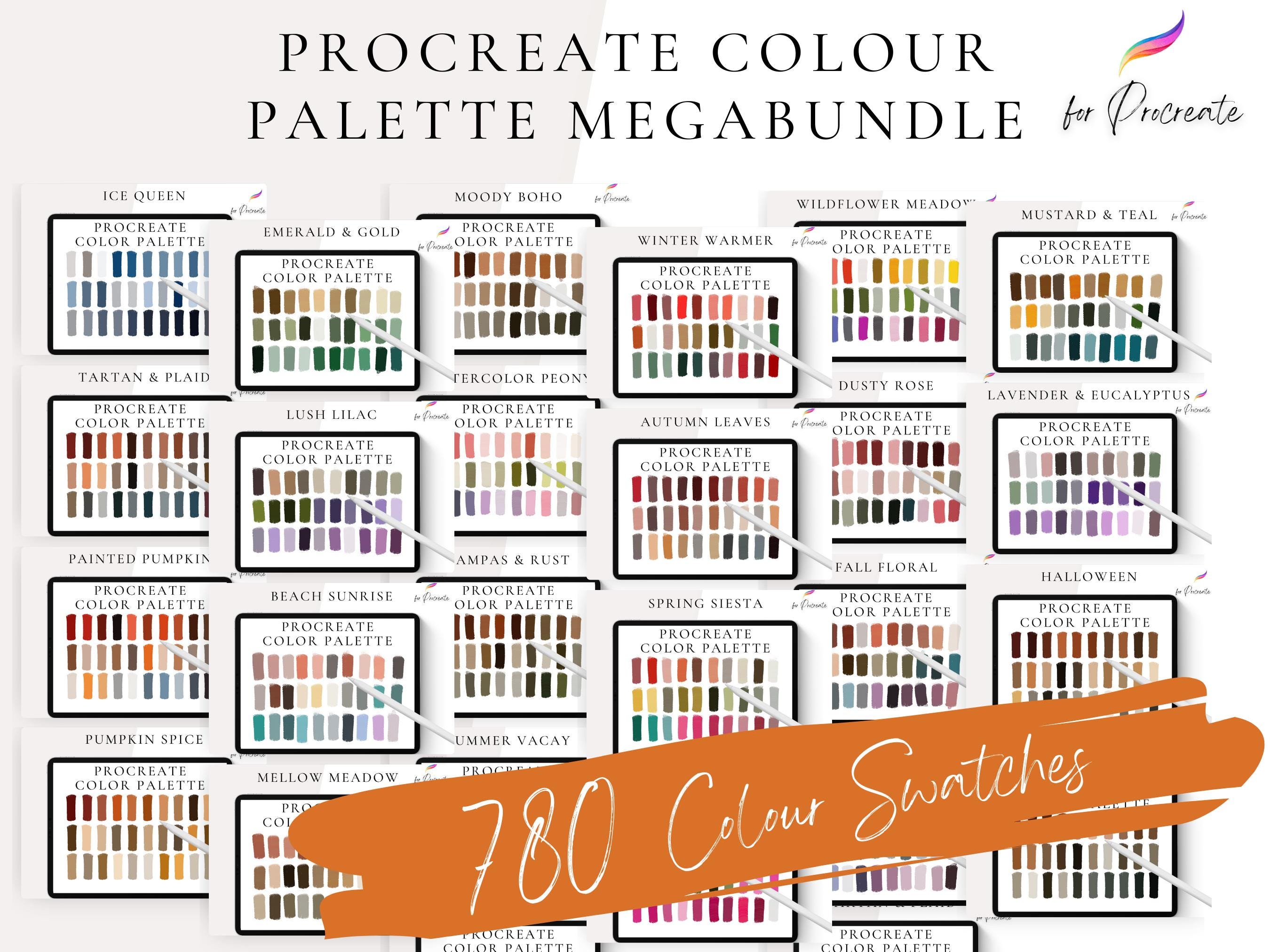 Procreate Color Palette Mega Bundle – 780 Wedding Procreate Color Swatches
