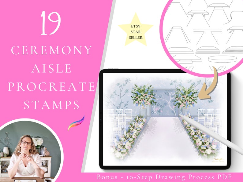 procreate stamps for wedding ceremony illustration