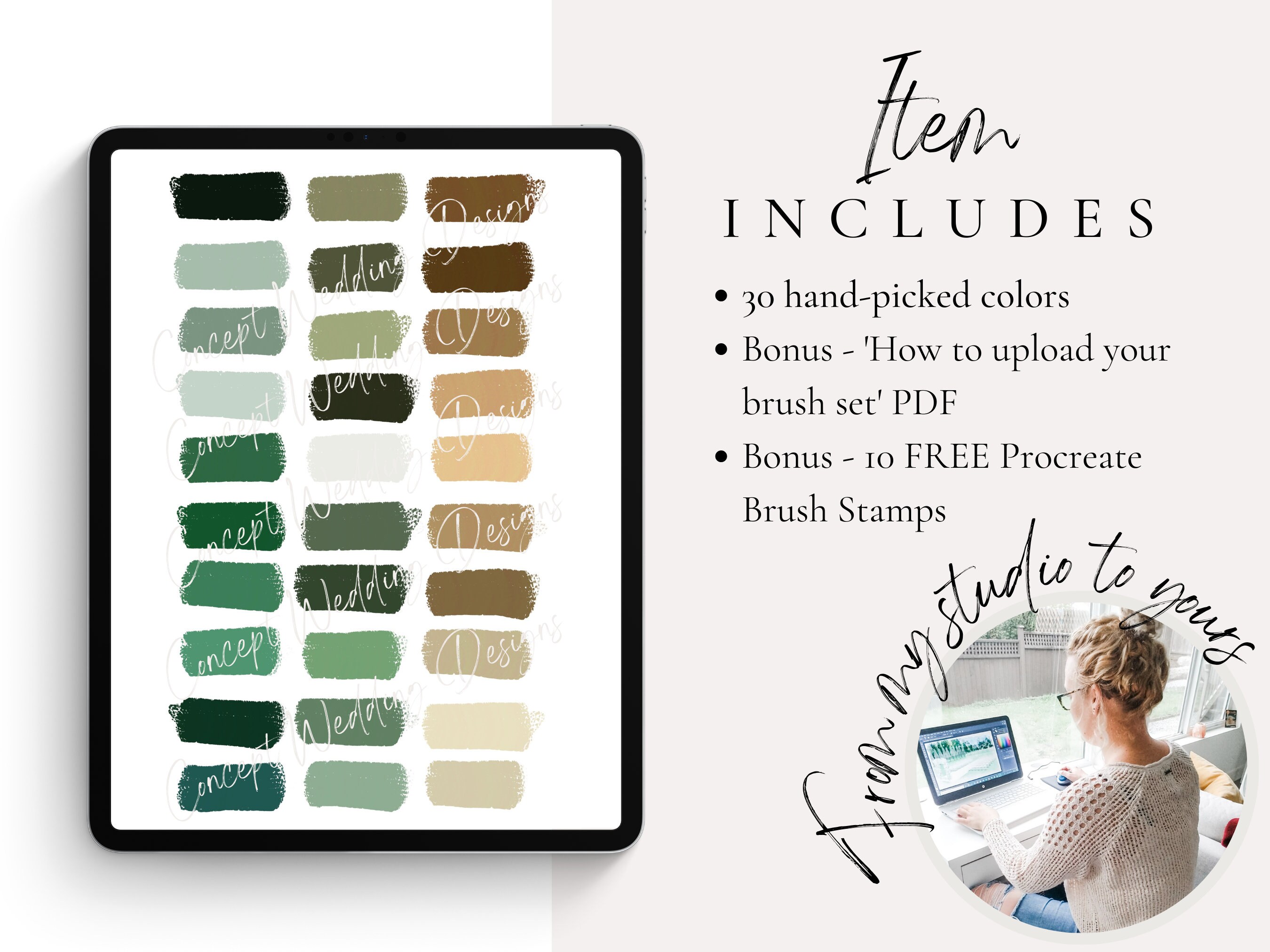 Emerald & Gold Procreate Color Palette, Procreate Color Swatches ...