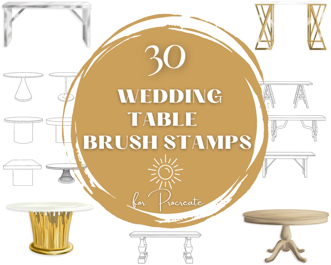 Procreate Tables Procreate Brushes and Stamps Wedding Etsy