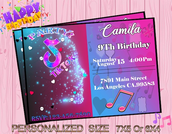 Digital Invitation Stile Tik Tok Cumpleanos Tik Tok Tema Etsy Digital Invitation Stile Tik Tok Cumpleanos Tik Tok Tema Etsy